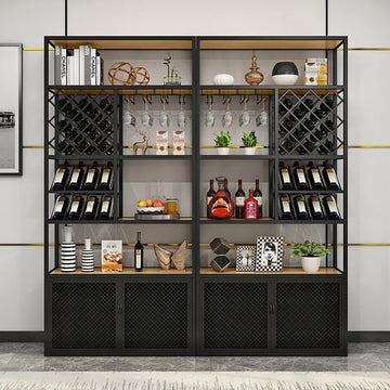 35.4" Industrial Wine Cabinet Wine Rack Unit for Home Bar